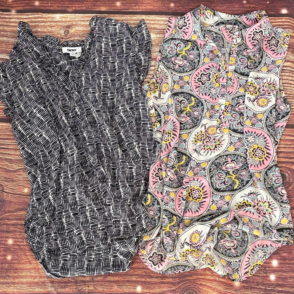 DKNY and Loft Outlet Patterned Blouses